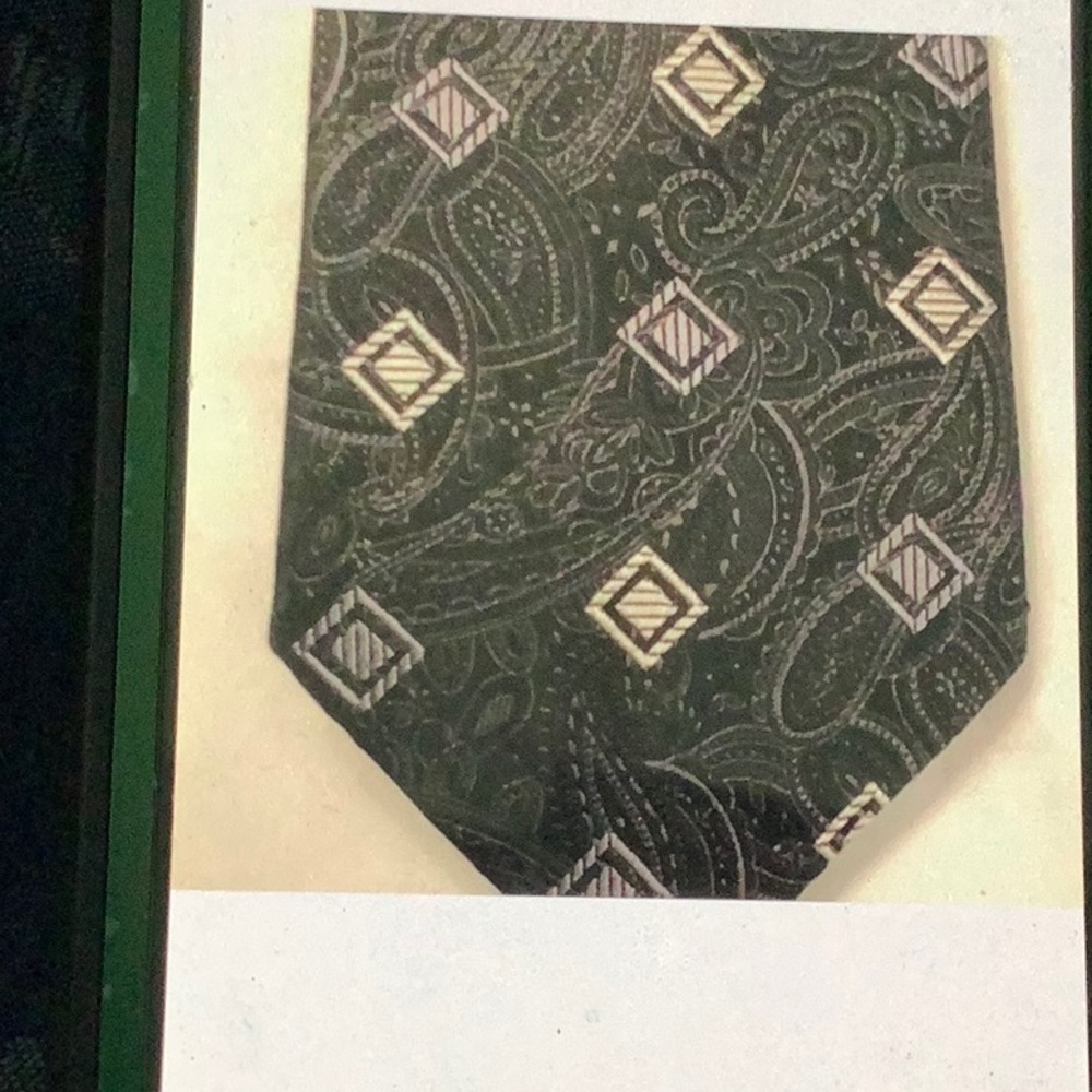 Elegant Paisley Tie in Green and White